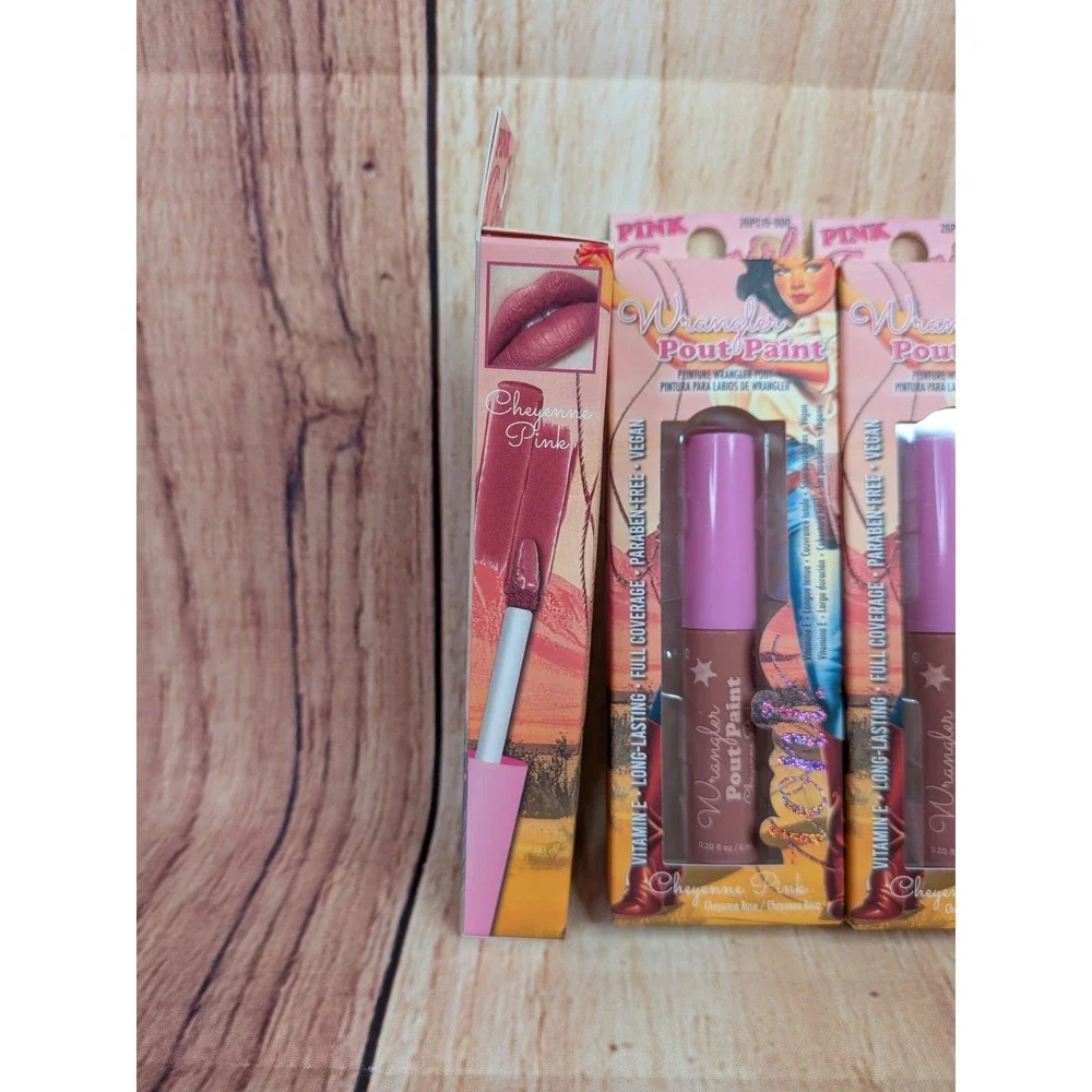 3 PK Ioni Pink Cowgirl Wrangler Pout Paint Cheyenne Pink Matte Liquid Lipstick